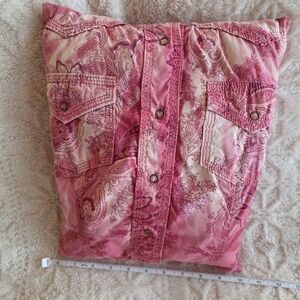 Hand Crafted Pink Paisley Accent Pillow